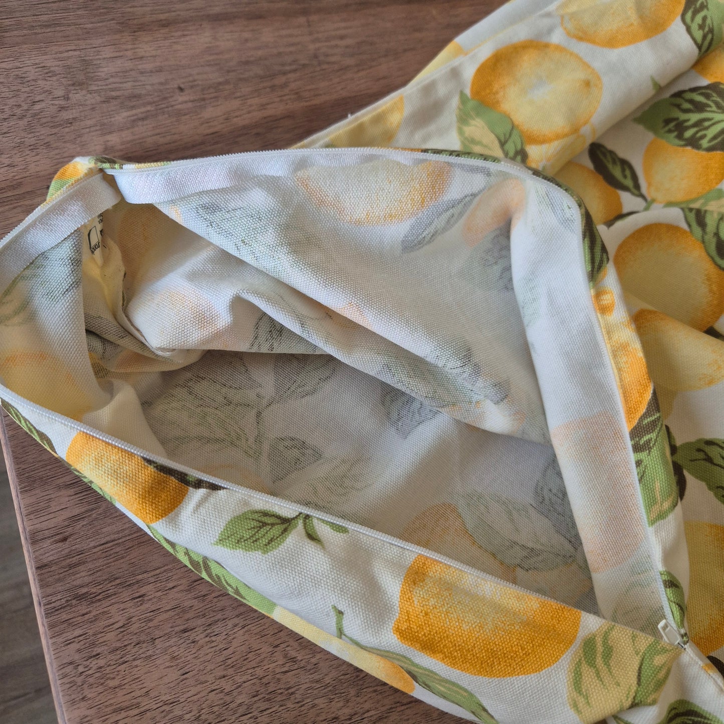 Vintage Kissenhülle Zitronen Motiv 50x50cm