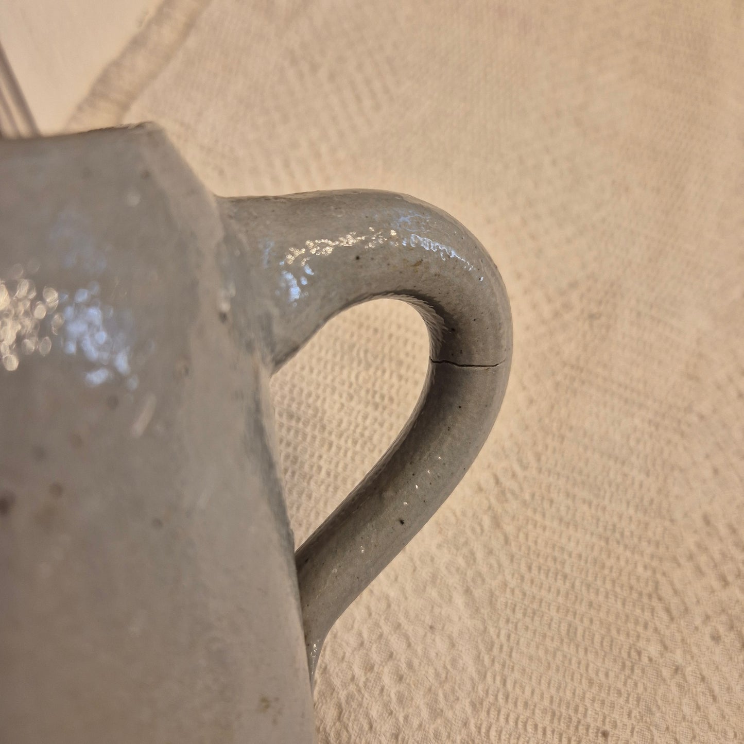 Vintage Keramik Bierkrug Steingut Grau blau Geschenk
