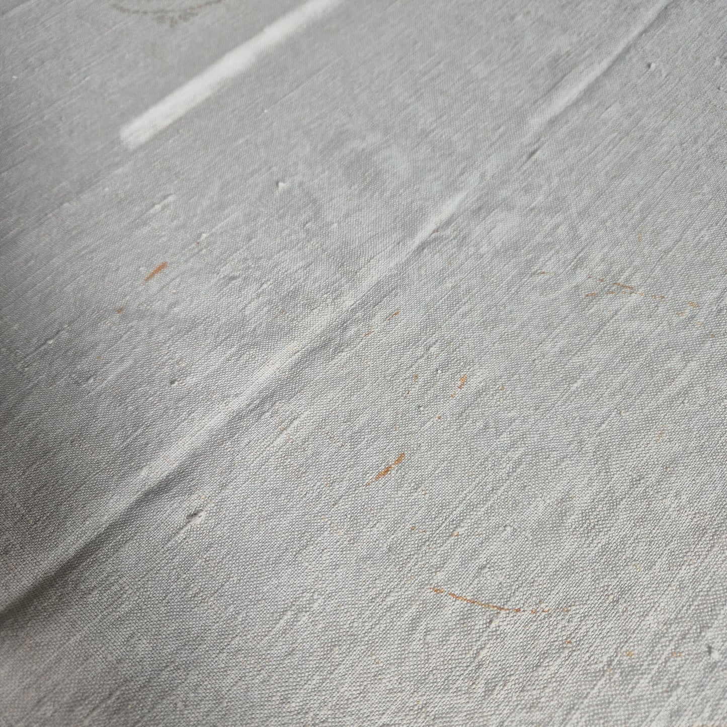 Antike Leinen Tischdecke 88x145cm mit Stockflecken / zum weiterbearbeiten 🤍