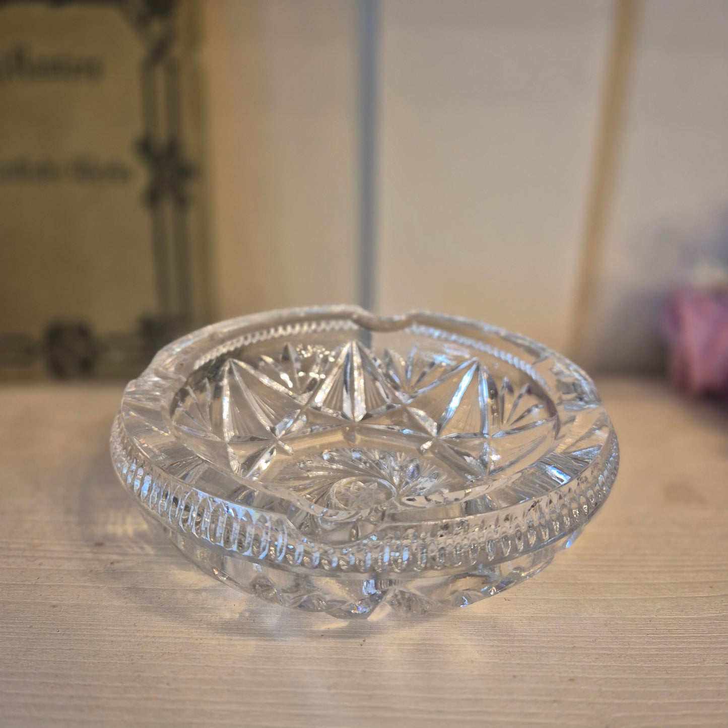 Vintage Bleikristall Aschenbecher mit Sternmotiv