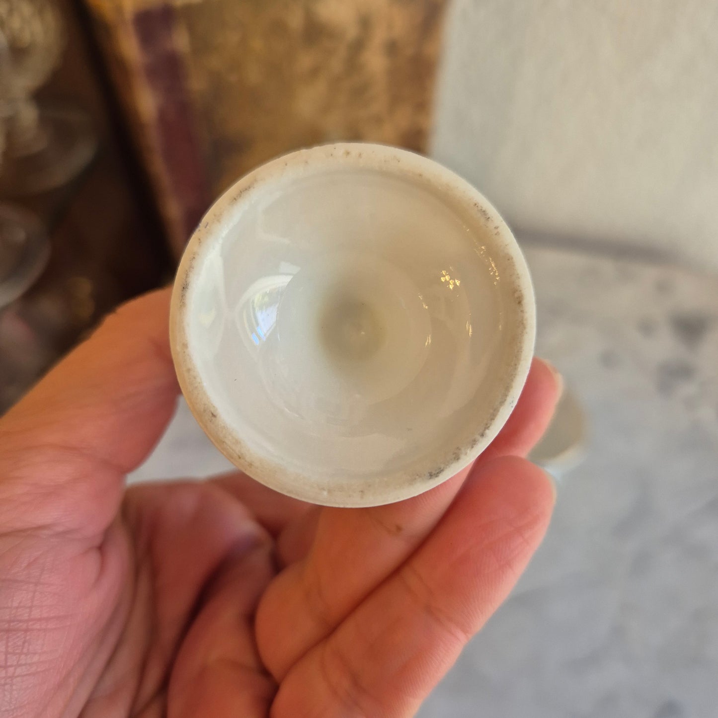 2x Antike Porzellan Eierbecher WIE echt Tuppack China Blau Tiefenfurt Blau Weiß
