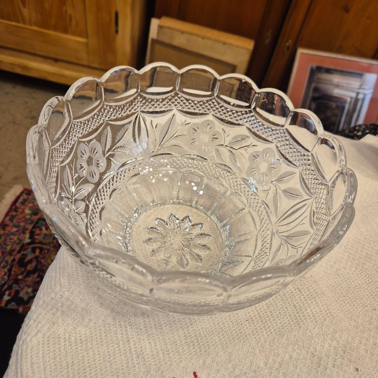 Vintage Glas Schale Obstschale Salat Kristalloptik