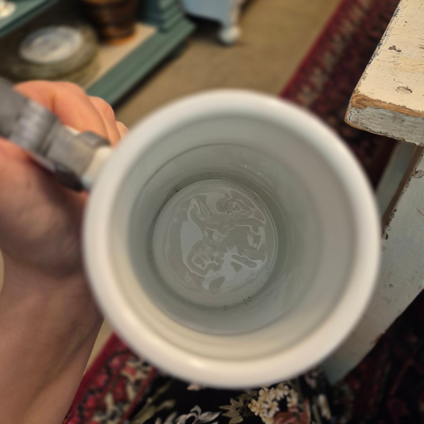 Vintage Porzellan Zinn Bierkrug mit Deckel Geschenk Kühr Sandizell Krug