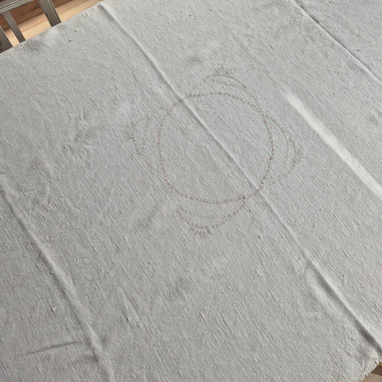 Antike Leinen Tischdecke 88x145cm mit Stockflecken / zum weiterbearbeiten 🤍
