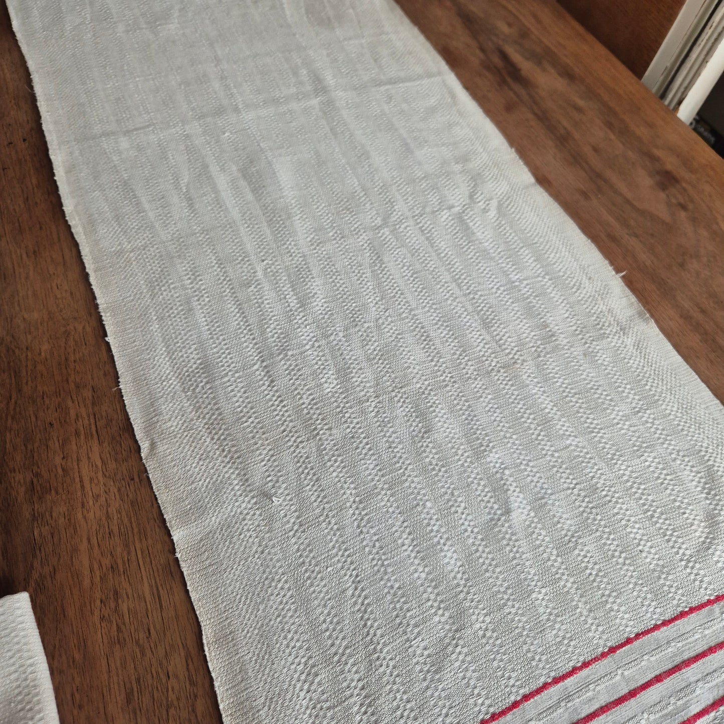 2x Antike Jugendstil Küchen-& Geschirrtücher Leinen cremeweiß Monogramm E.D. 🤍