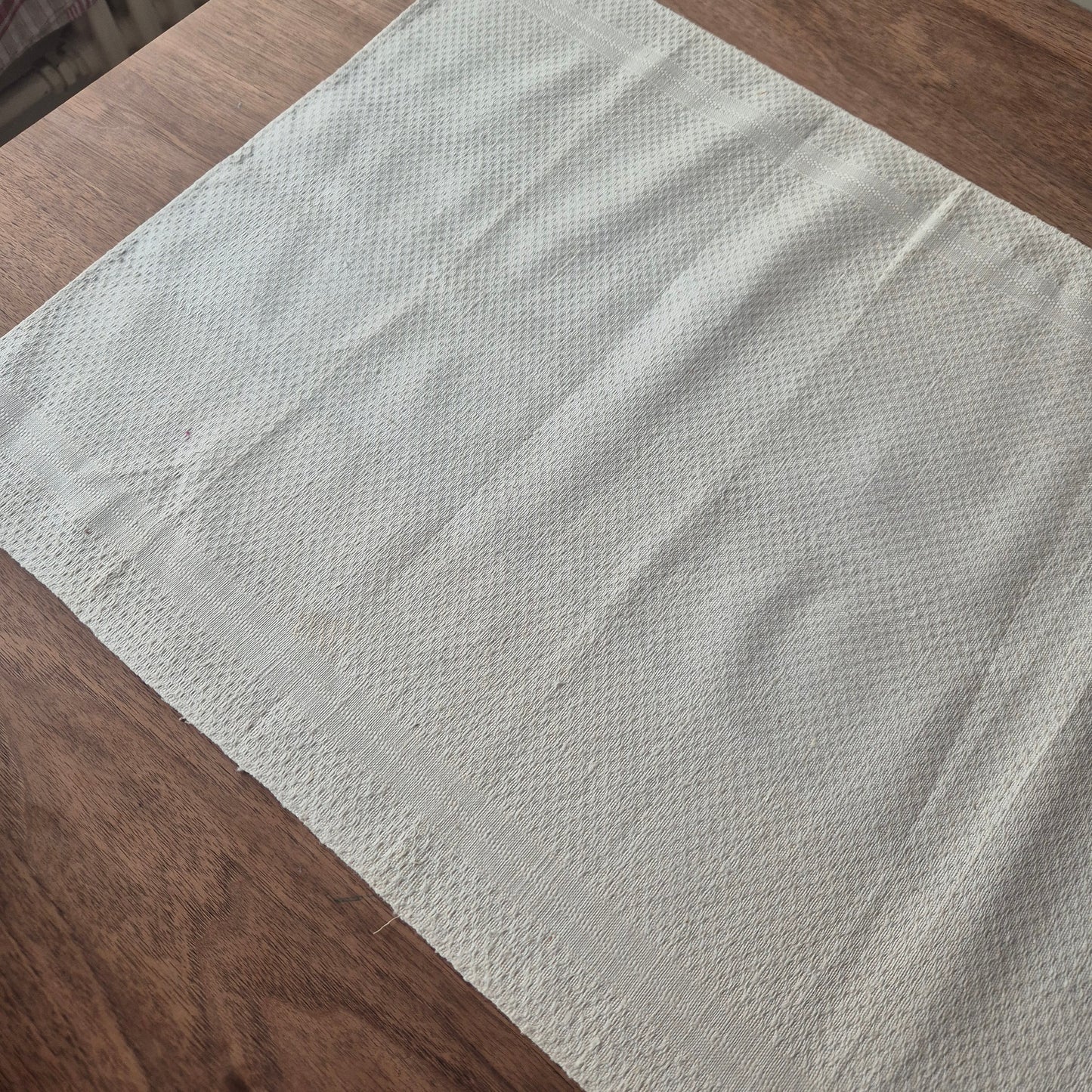 Antikes Jugendstil Leinen Küchen-&Geschirrtuch mit Monogramm H.P. beige/cremeweiß🤍
