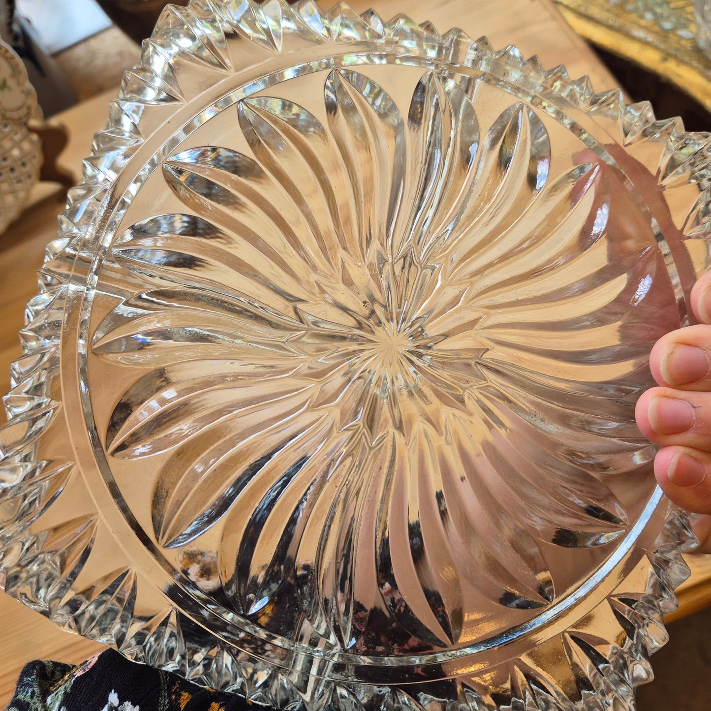 Glas Kristall Servierteller Vintage Snackteller