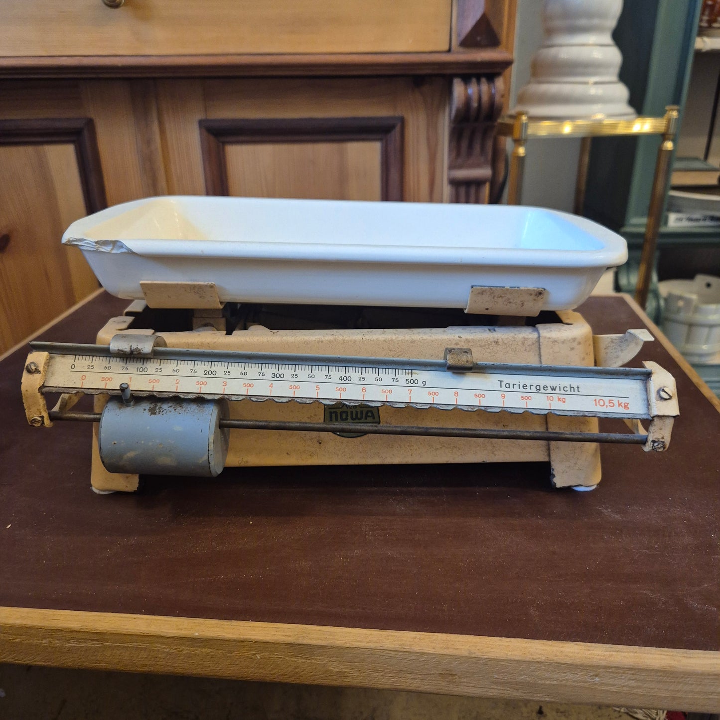 Vintage Nowa Waage VEB Haushaltswaage aus DDR Küchenwaage Deko (Beschädigt)