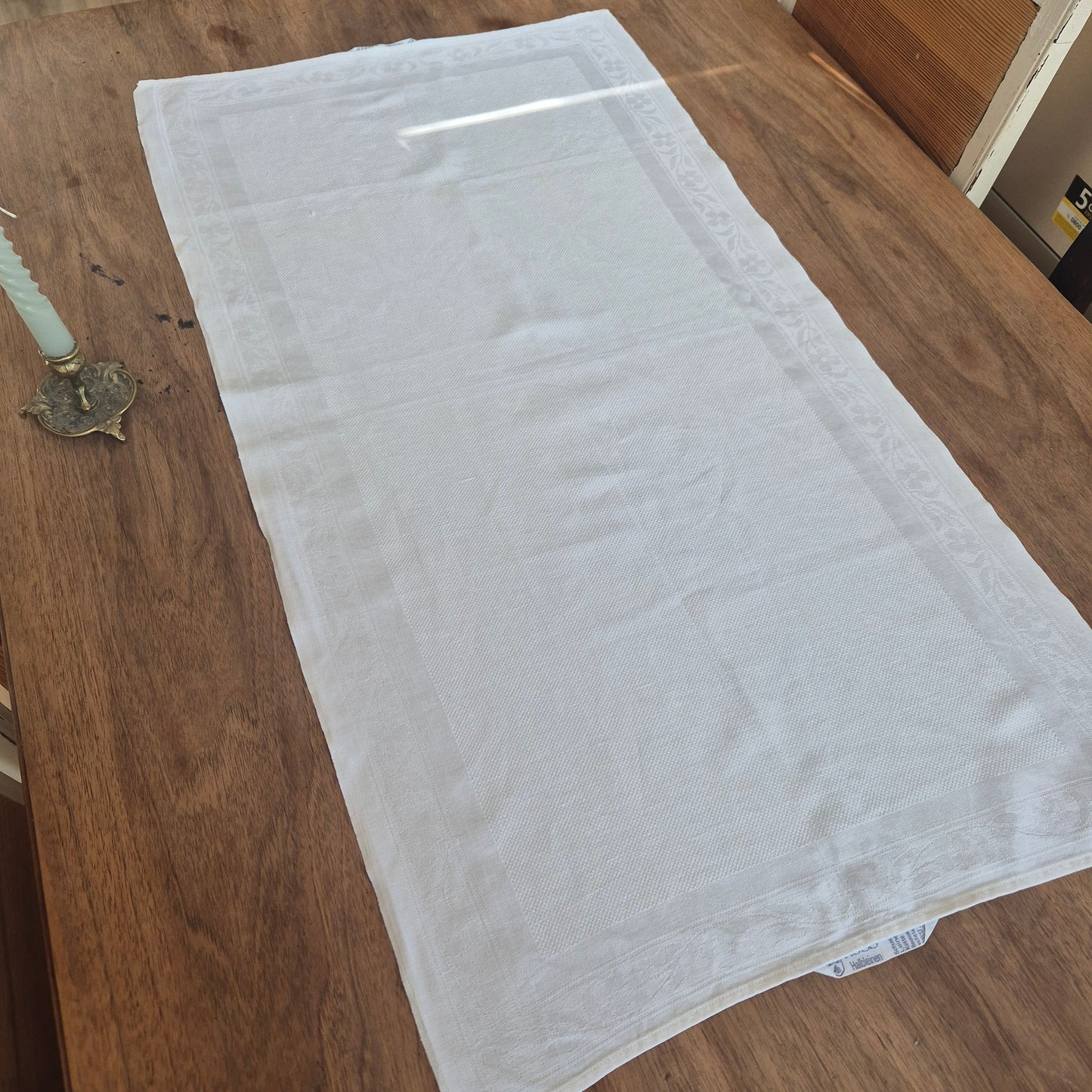 Altes Küchenhandtuch weiß Leinen Baumwolle 49x90cm