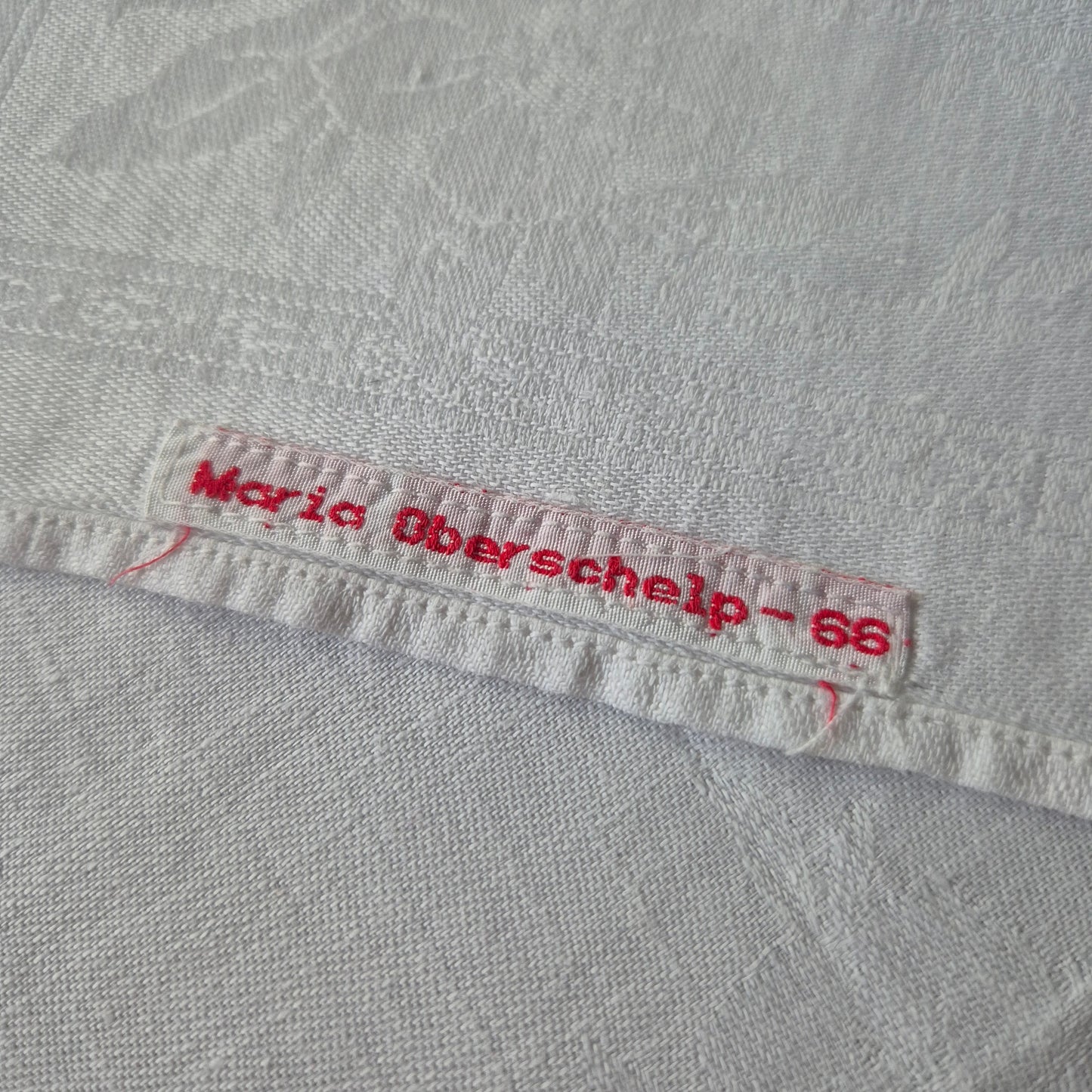 Antike Damast Baumwolle Serviette 46x49cm Mitteldecke weiß