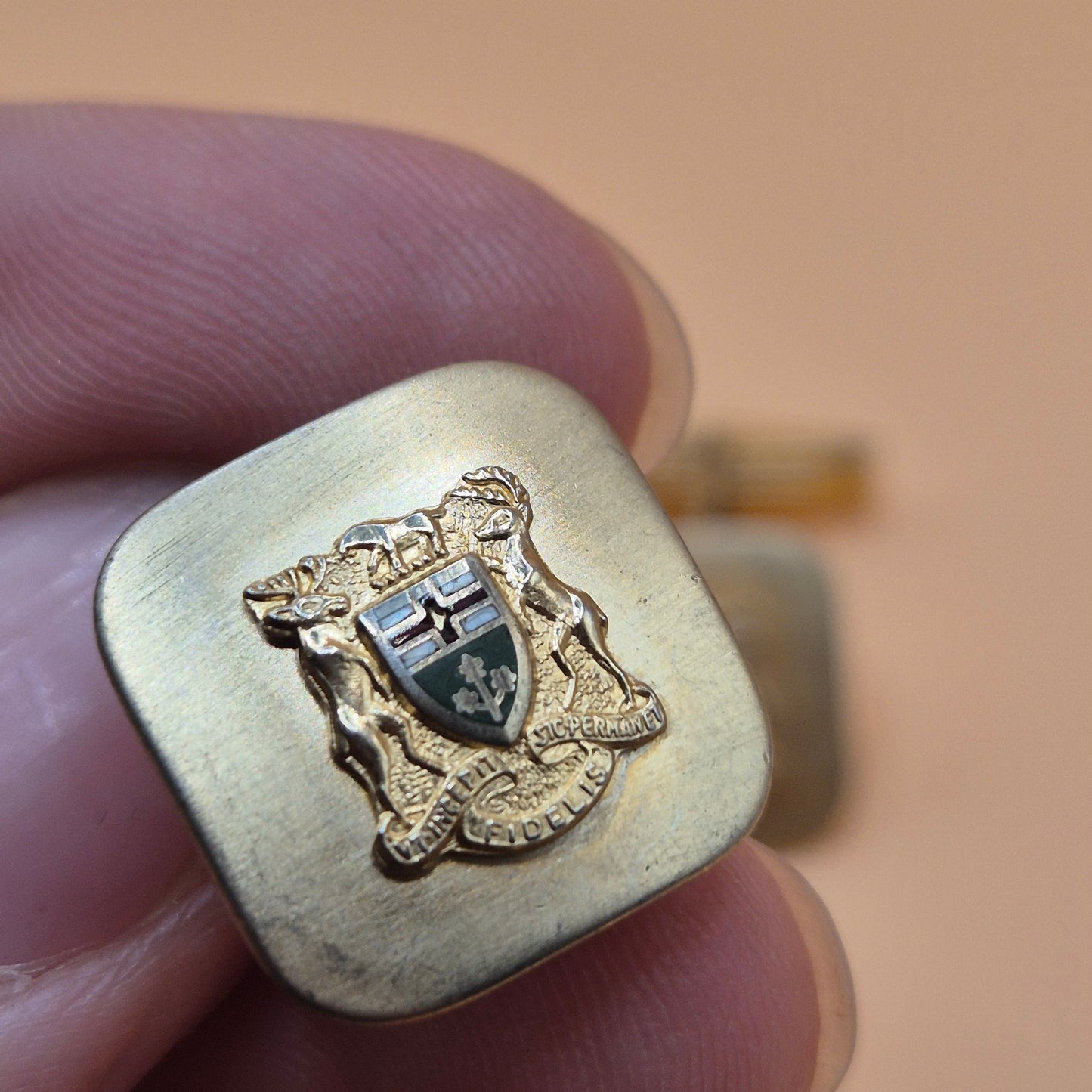 Antike Vintage Manschettenknöpfe Sterling Silber mit Wappen "Preußen" goldfarbend