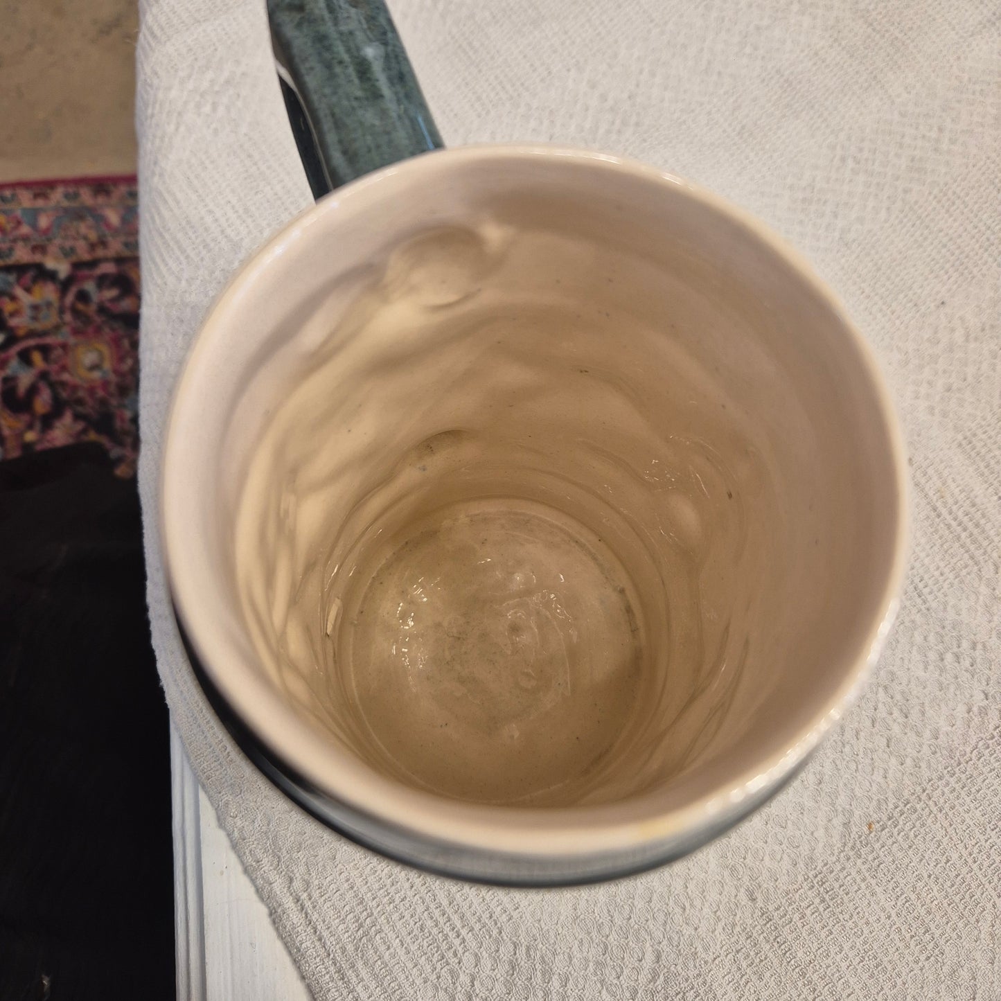 Vintage Keramik Bierkrug Grün Geschenk oder auch als Vase