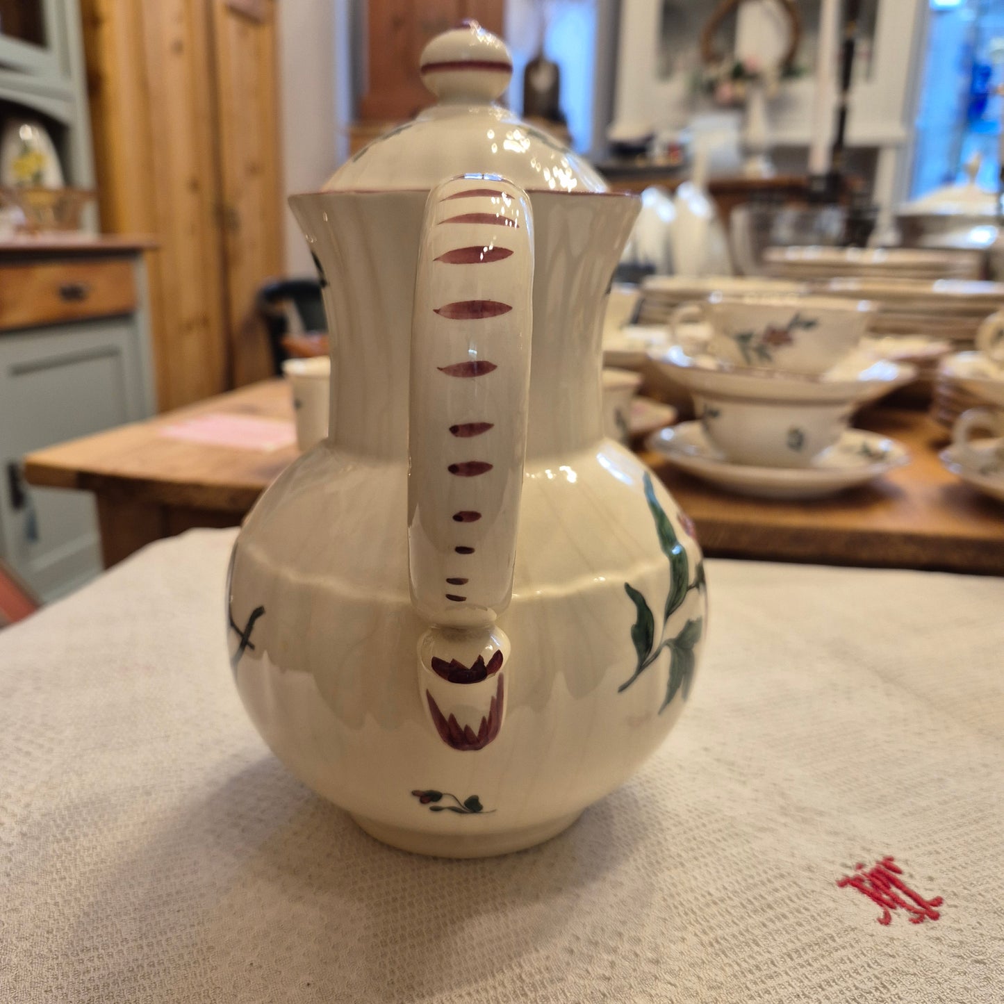 Vintage Zell am Harmersbach Alt Straßburg Kanne Tee Kaffee Keramik Blumen