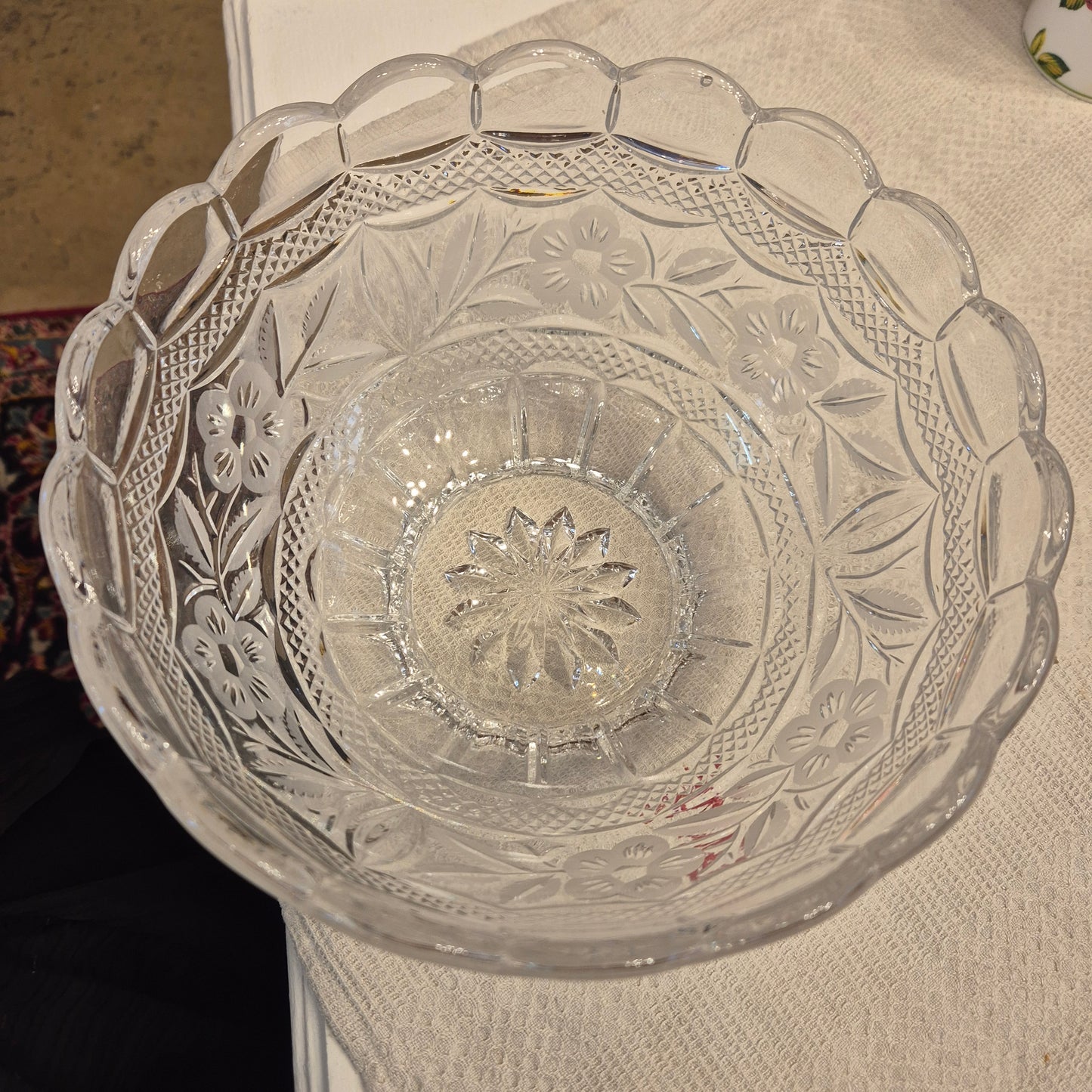 Vintage Glas Schale Obstschale Salat Kristalloptik