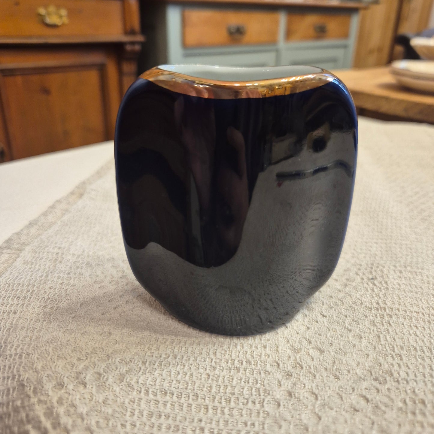 Alte kleine Porzellan Vase kobalt KPM