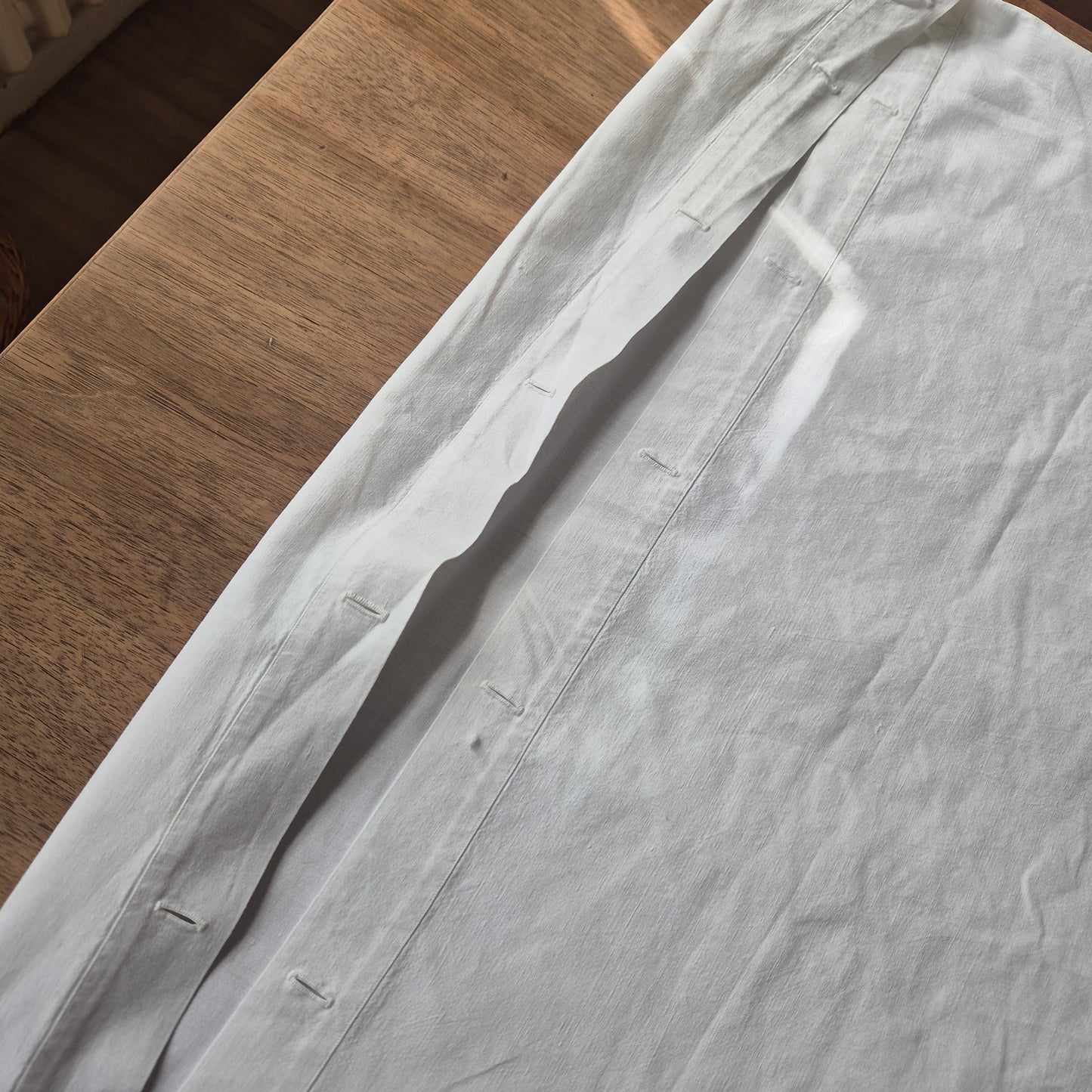 Antike Bettwäsche fürs Baby weiß Baumwolle kleiner Deckenbezug 79x97cm Monogramm M.S. 🤍