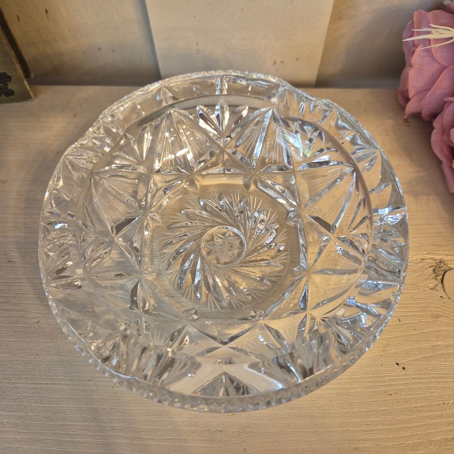 Vintage Bleikristall Aschenbecher mit Sternmotiv