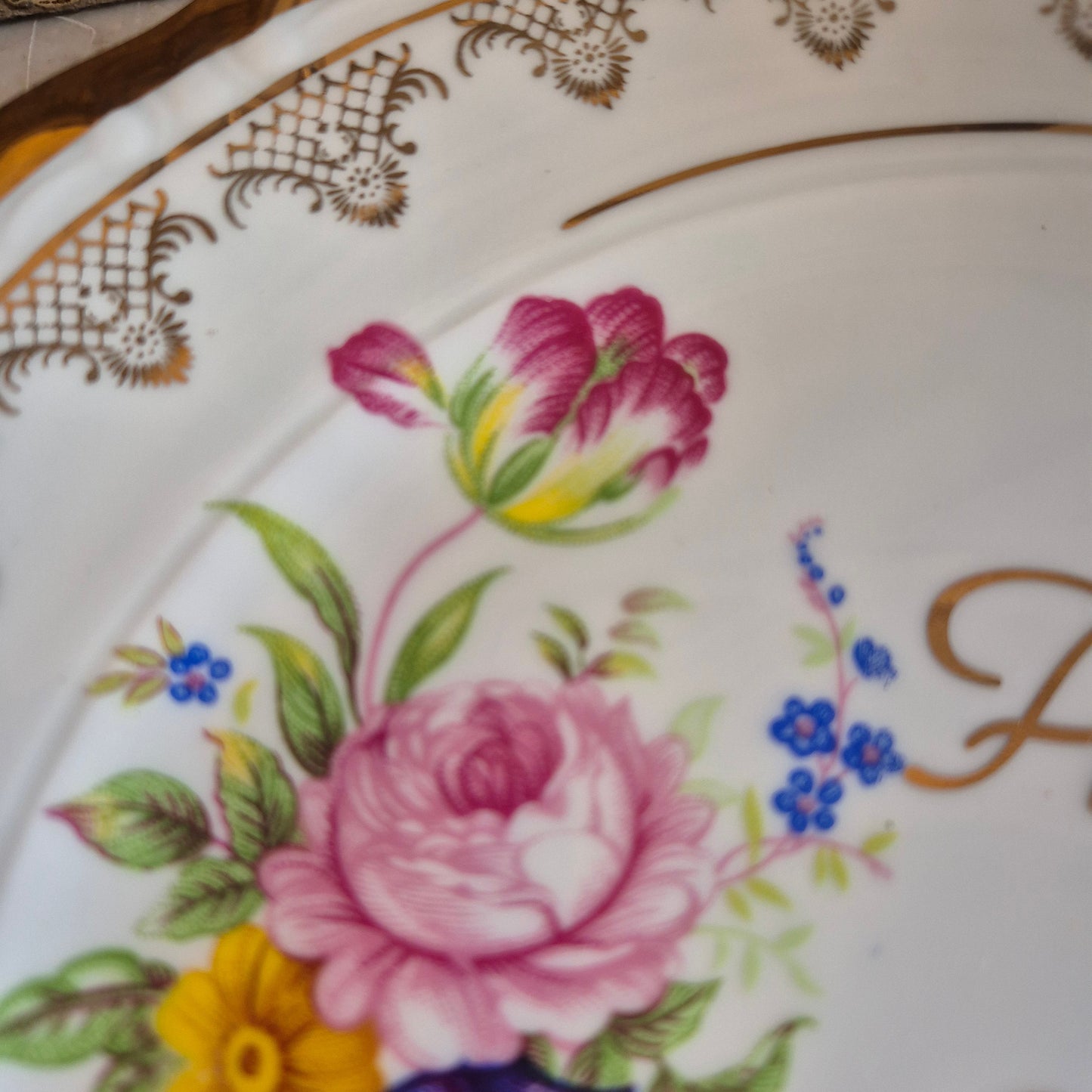 Vintage Geschenk zur Goldenen Hochzeit Porzellan Teller