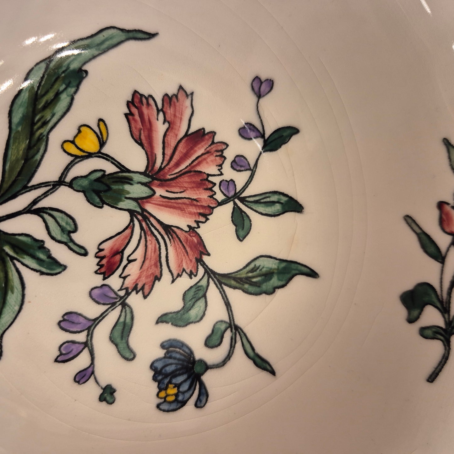 Kleine Vintage Zell am Harmersbach Alt Straßburg Schale Keramik Blumen (Abplatzer)