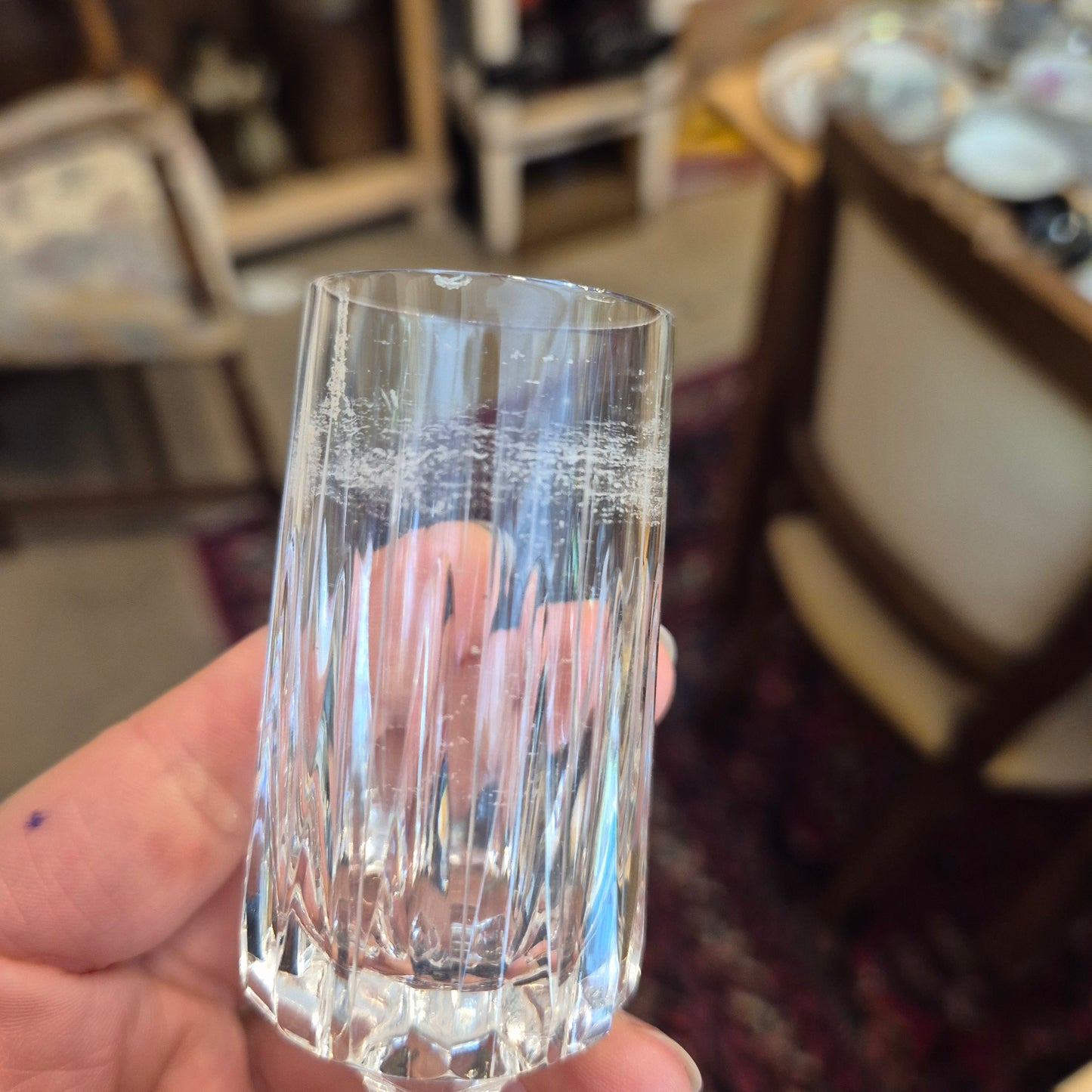 6x kleine Vintage Kristall Sektgläser Wein Gläser Mid-Century Cocktail Bar Likör schnaps