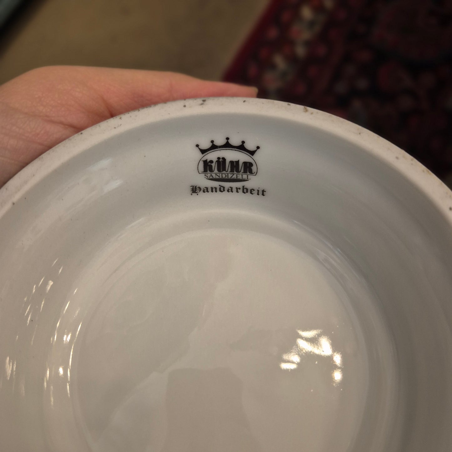 Vintage Porzellan Zinn Bierkrug mit Deckel Geschenk Kühr Sandizell Krug