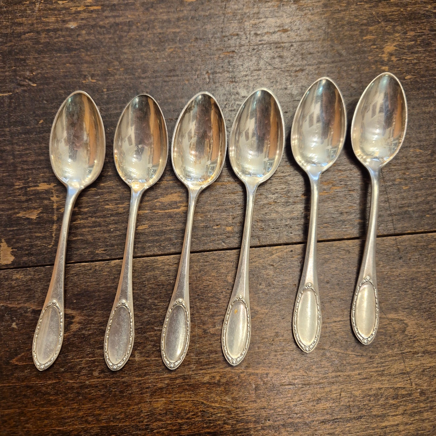 6x antike versilberte Teelöffel ideal zum aufpolieren!