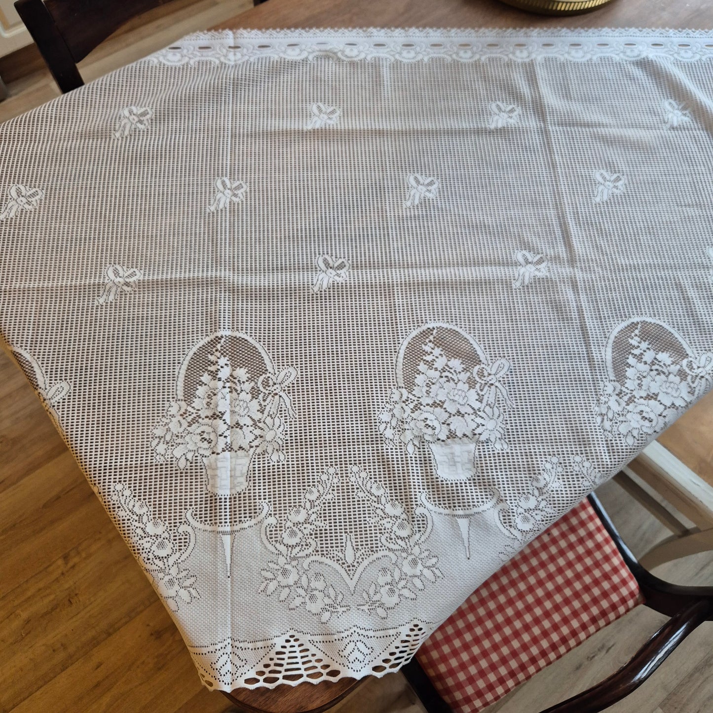 1x Vintage Scheibengardine Gardine 88x 180cm für Stange ein Fenster Polyester