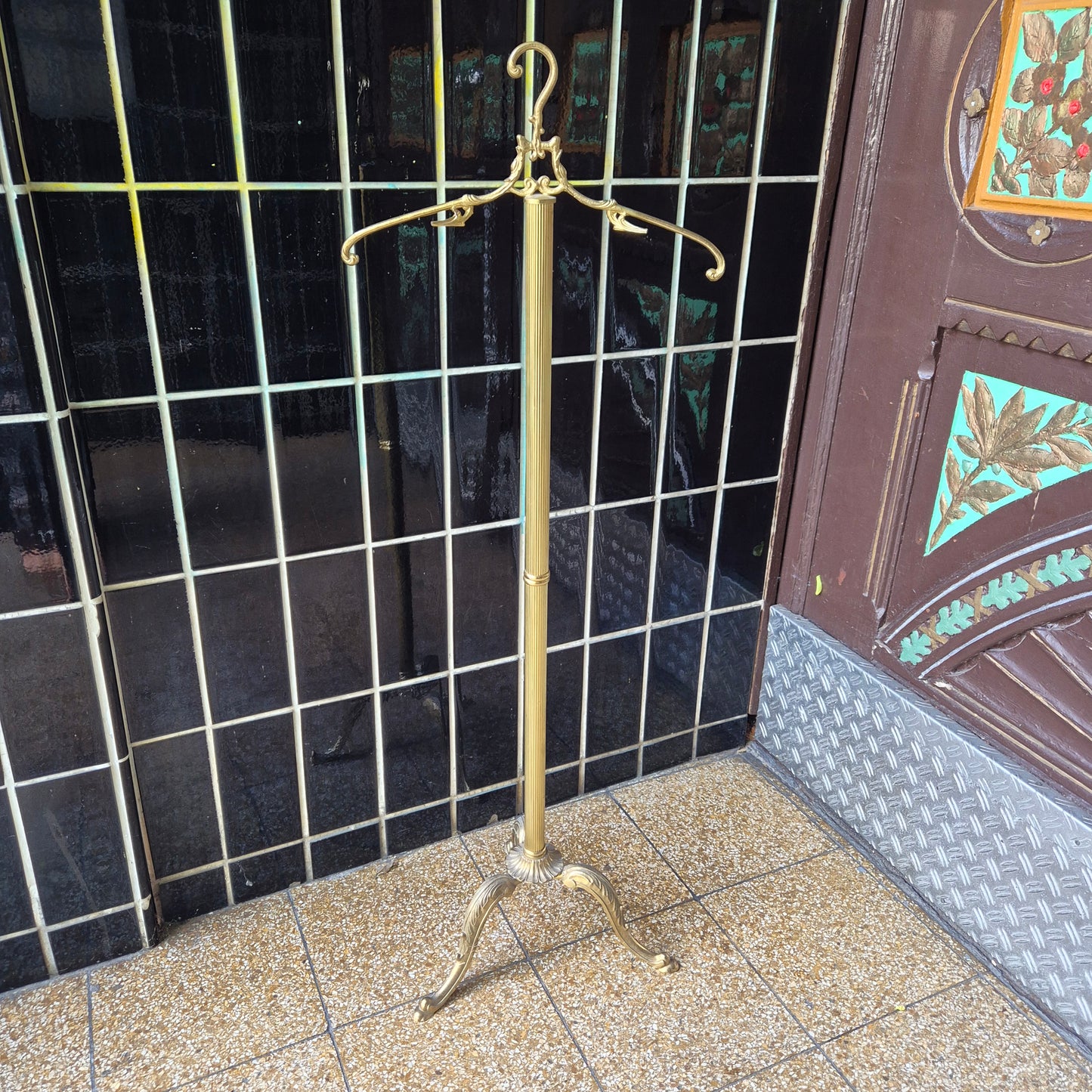 Alter Vintage Messing Stummer Diener