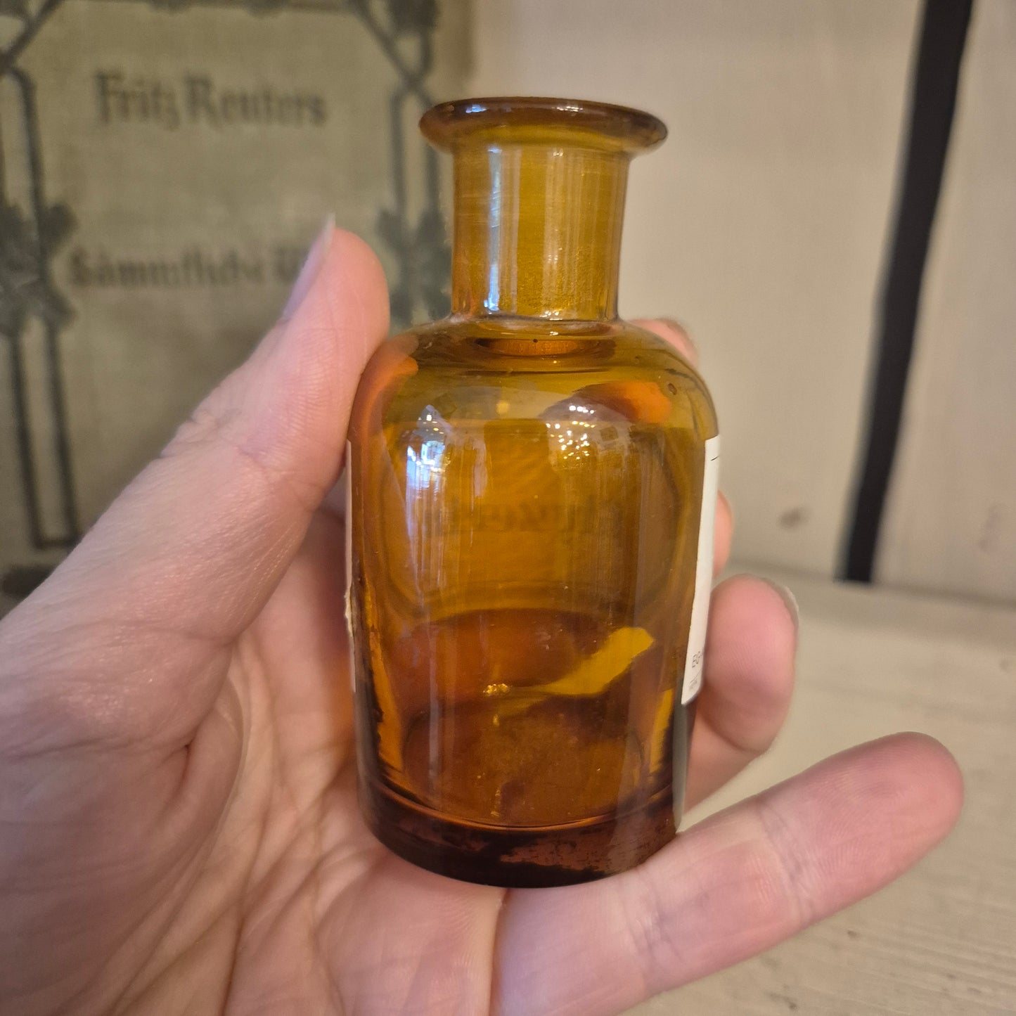Antike Apotheker Flasche ohne Deckel Glycerin wasserfrei - Apotheken Flasche - klein