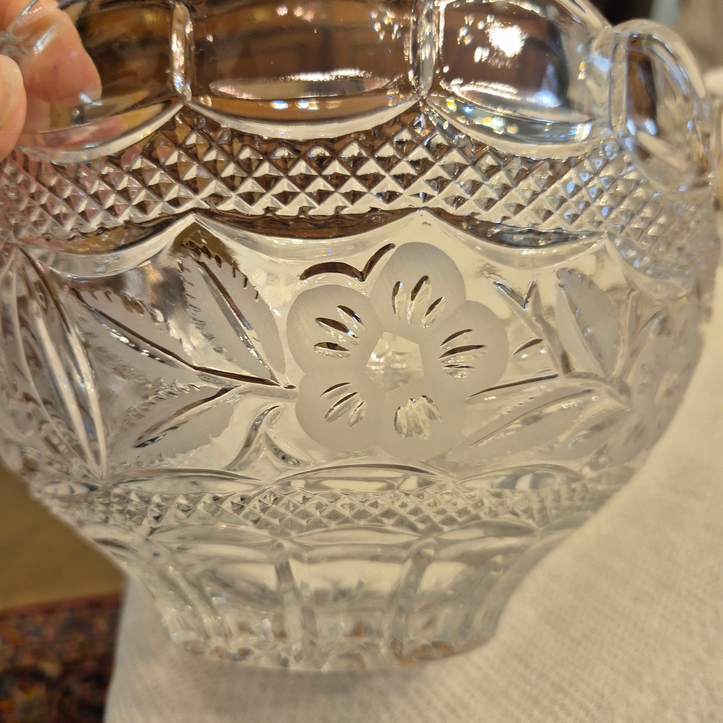 Vintage Glas Schale Obstschale Salat Kristalloptik