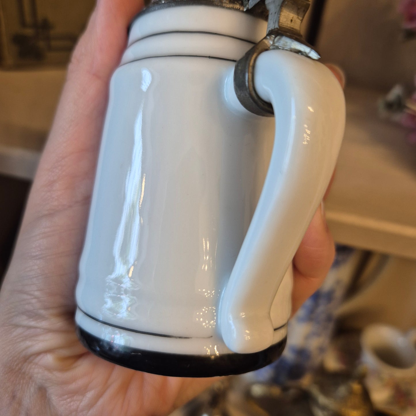Kleiner antiker Handbemalter Kronprinz Wilhelm Bierkrug Sammler 1939