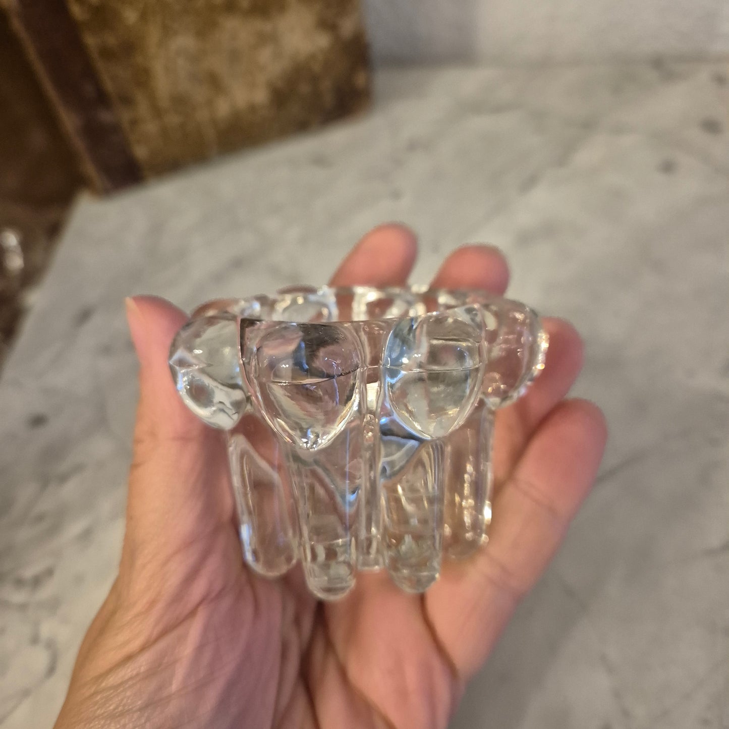 Vintage Bubble Kerzenständer Kerzenhalter Kristall oder Glas