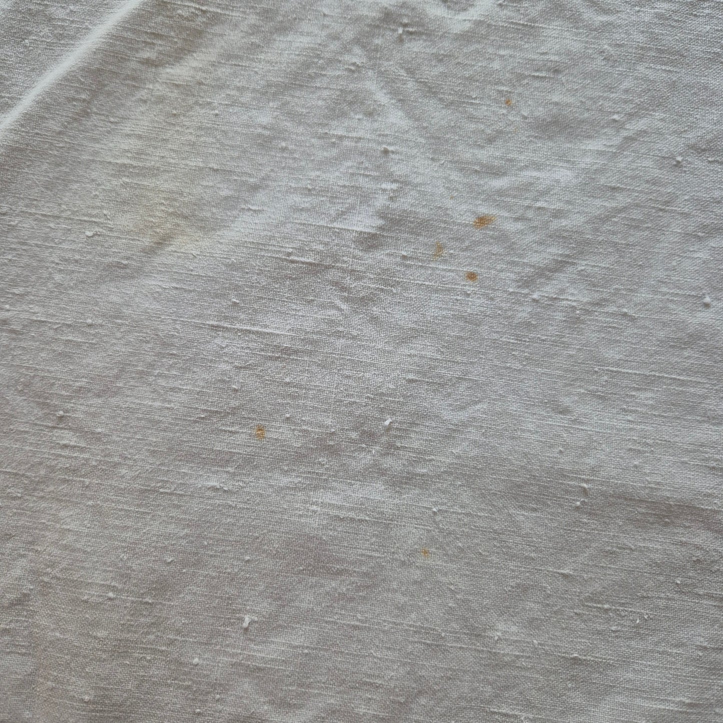 Antikes Jugendstil Baumwolle/Leinen Bettlaken 155x220cm Monogramm H.S beige creme ♡