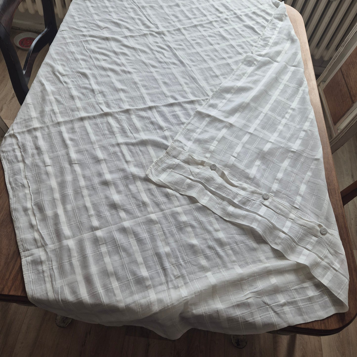 Antike weiße transparente Baumwolle Baby Decken Bezug Shabby Chic Bettwäsche kleine Bettdecke Brocante