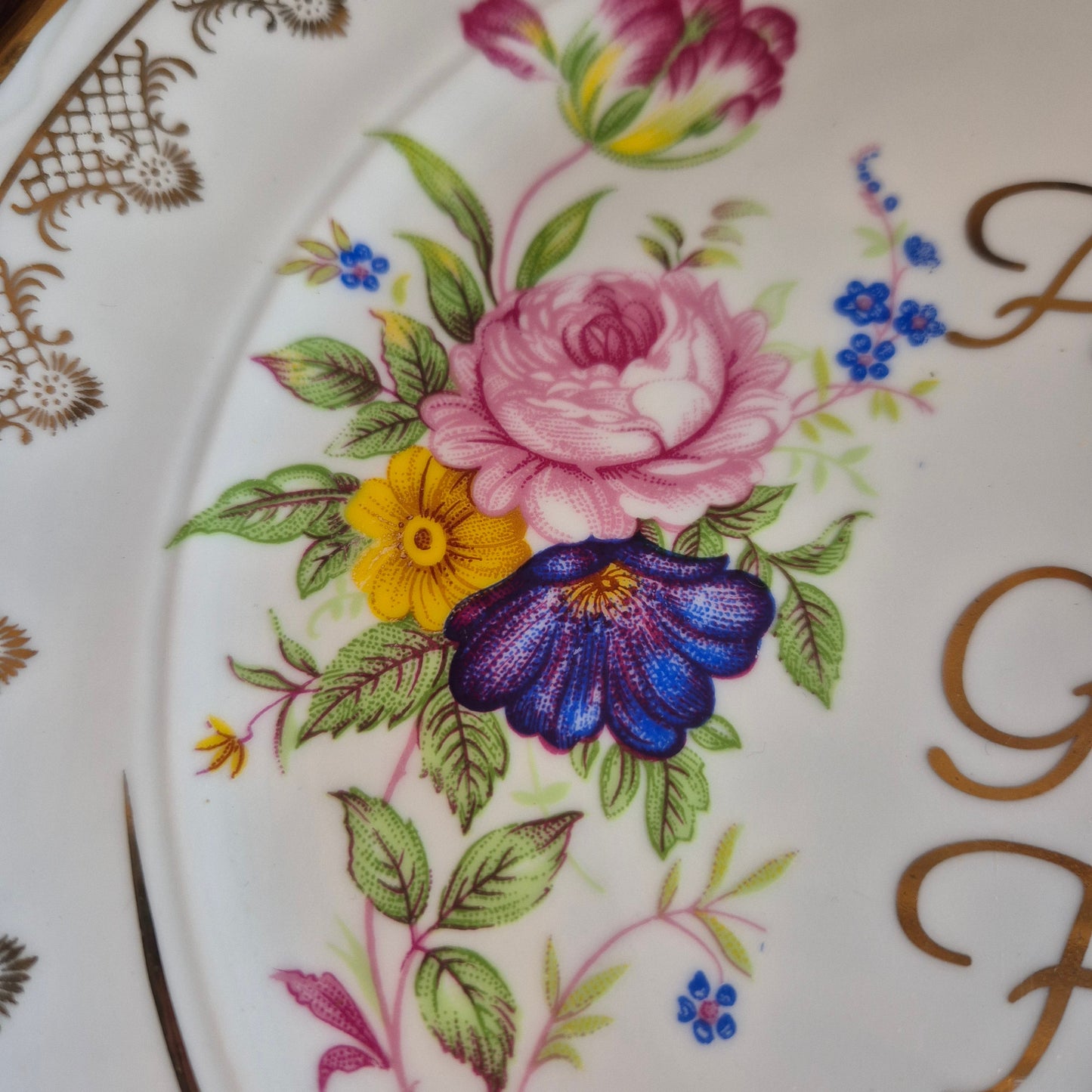 Vintage Geschenk zur Goldenen Hochzeit Porzellan Teller