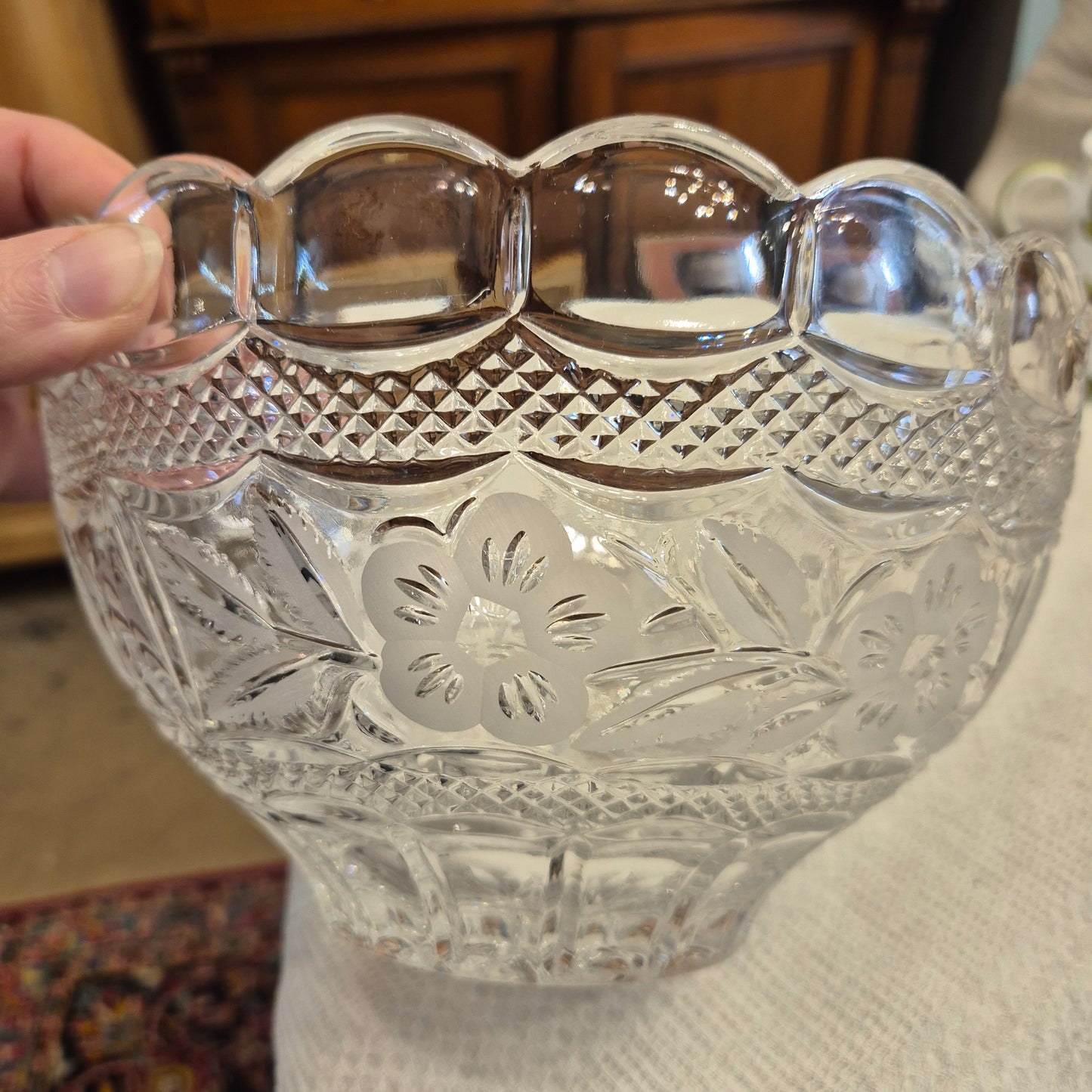 Vintage Glas Schale Obstschale Salat Kristalloptik