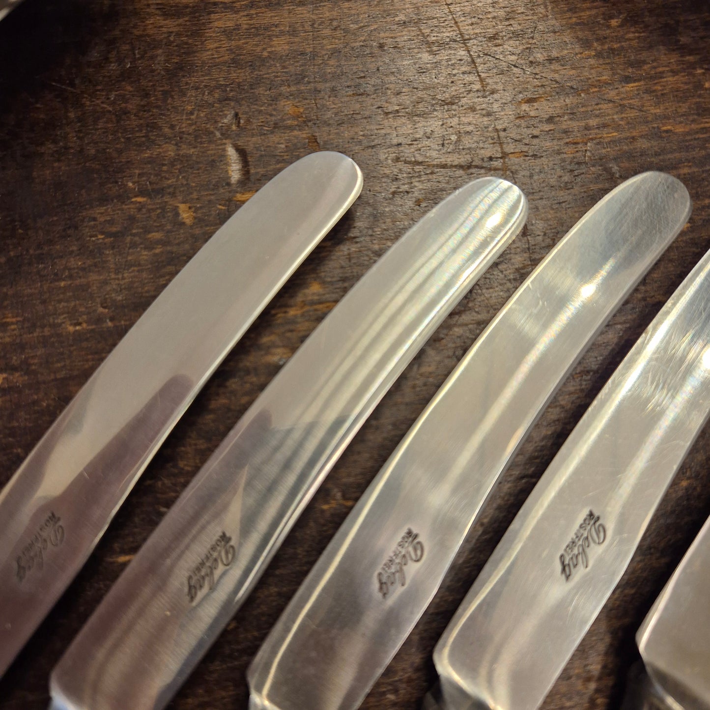 11x Antike Debag Rostfrei Messer sehr lang 40er Jahre versilbert 90 - zum aufpolieren!