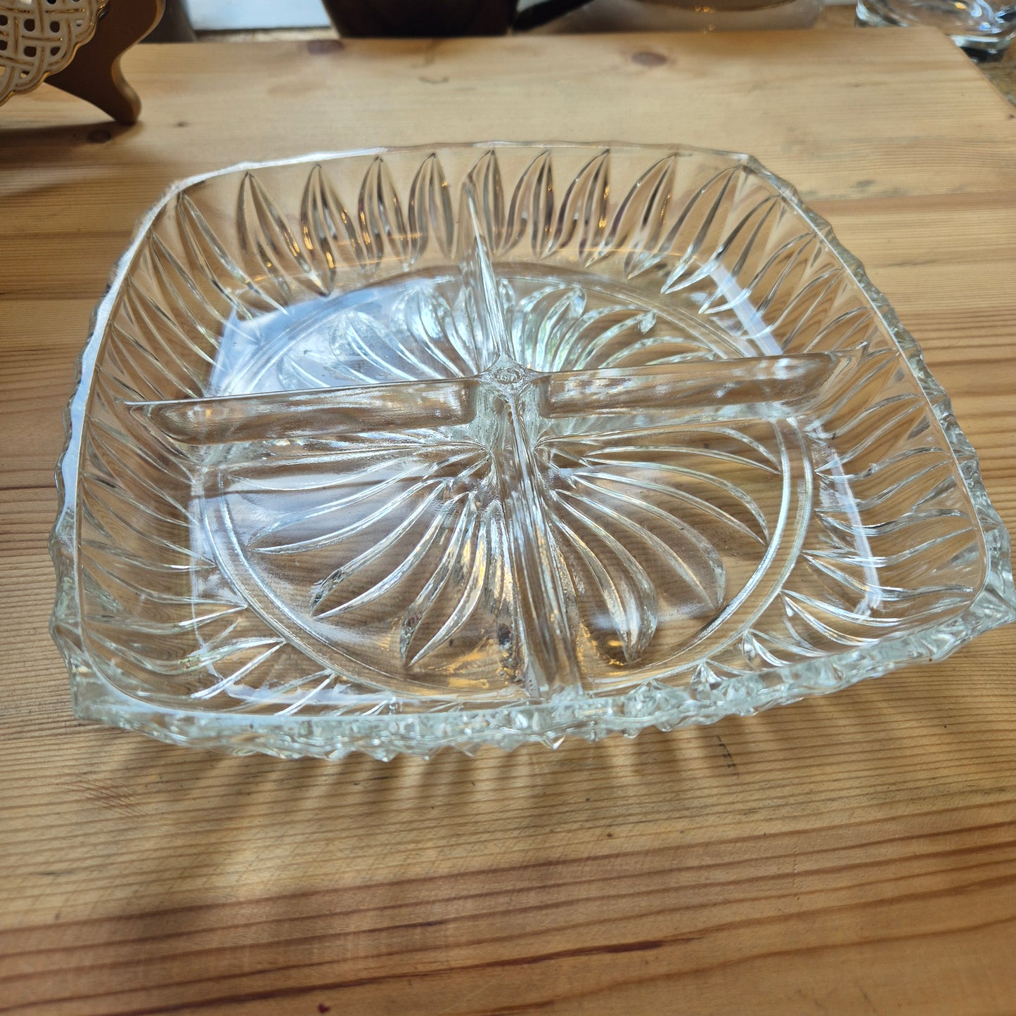 Glas Kristall Servierteller Vintage Snackteller