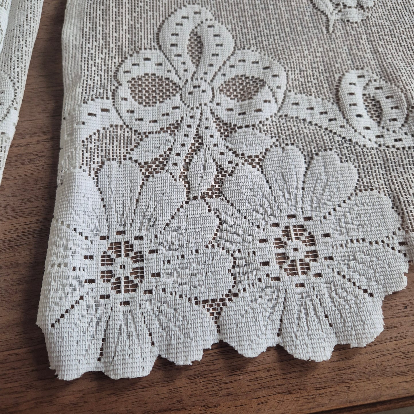 2x Vintage Scheibengardine Gardine 65x70cm für Stange Fenster Polyester