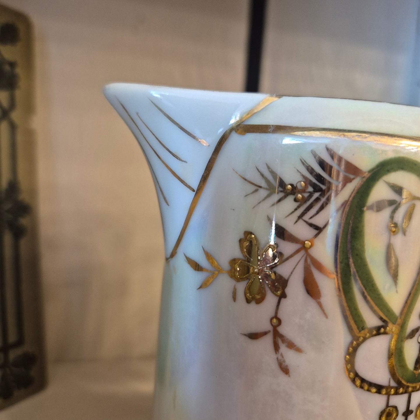 Handbemaltes böhmisches Jugendstil Kännchen Sahnekännchen
