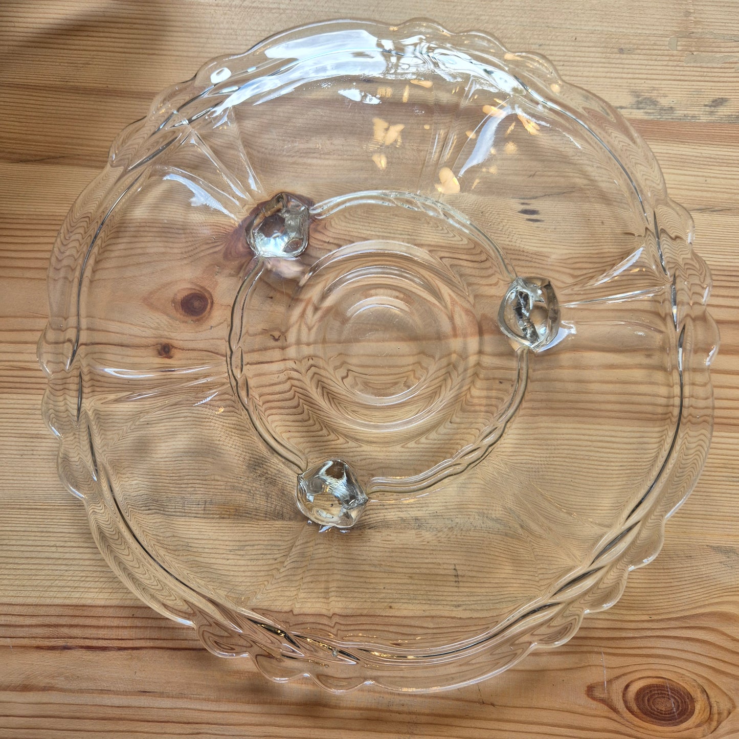 Antike Glas Vintage Kuchenplatte / Tortenplatte 50er/60er Jahre