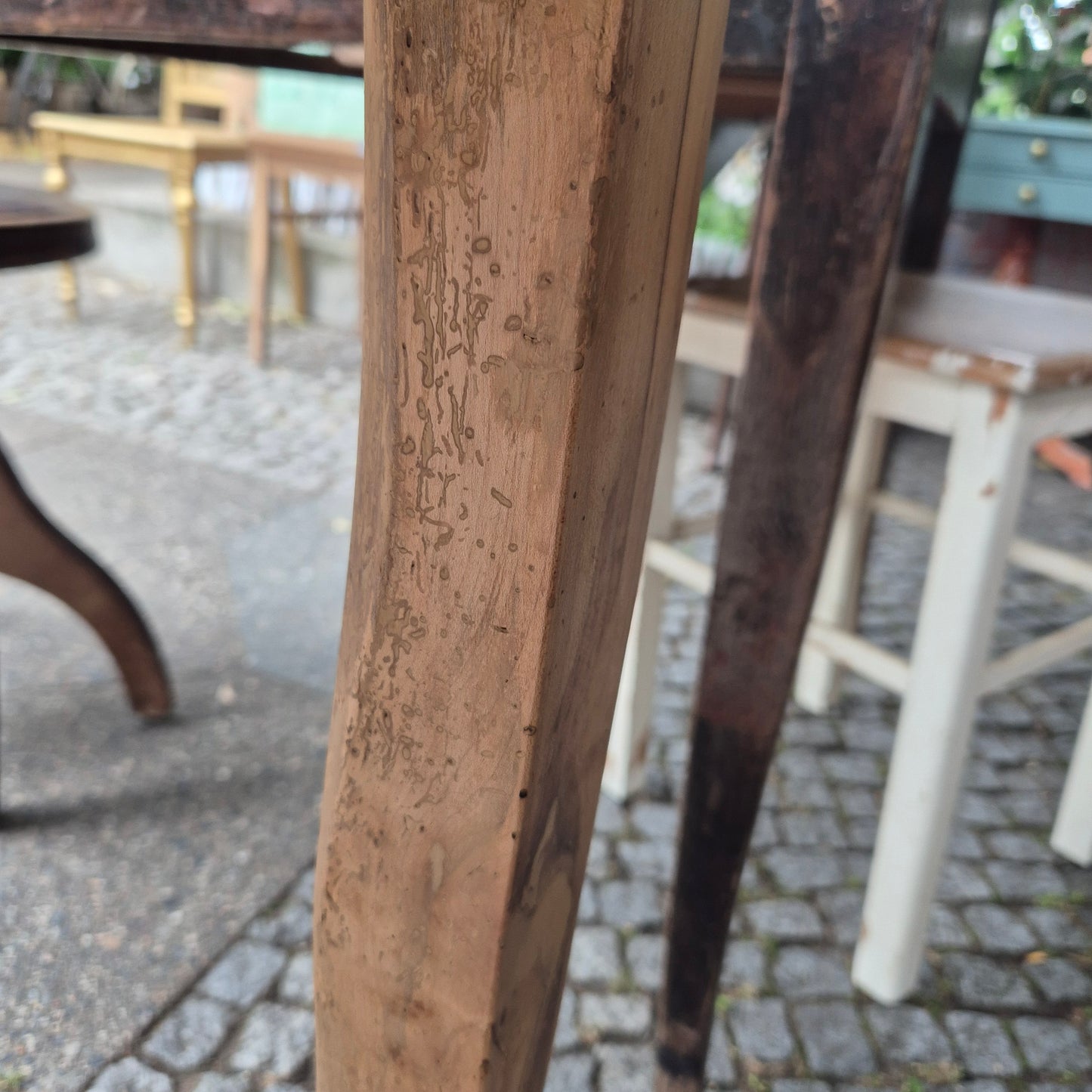 Antiker Biedermeier Tisch Kiefernholz 80x90cm Vollholz