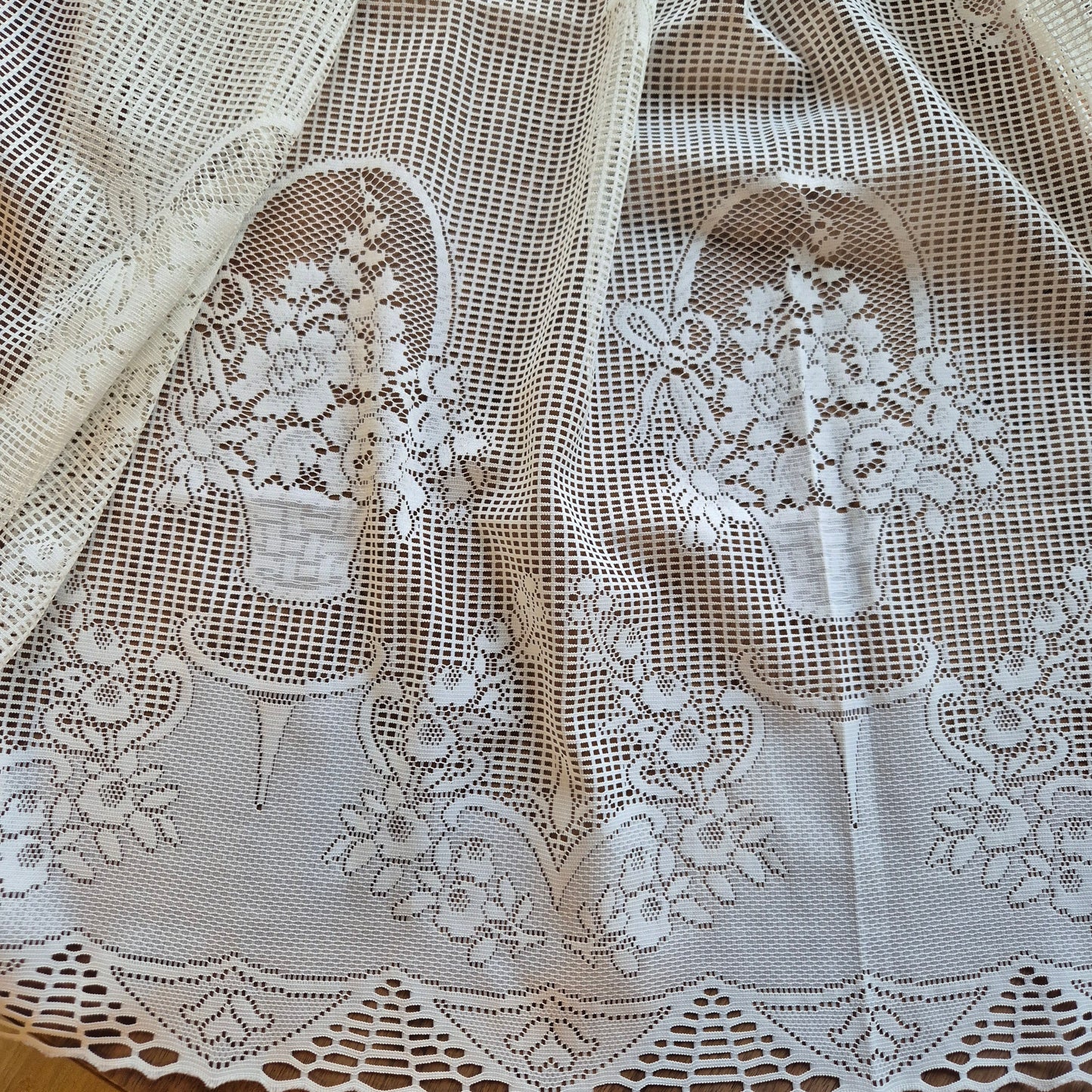 1x Vintage Scheibengardine Gardine 88x 180cm für Stange ein Fenster Polyester