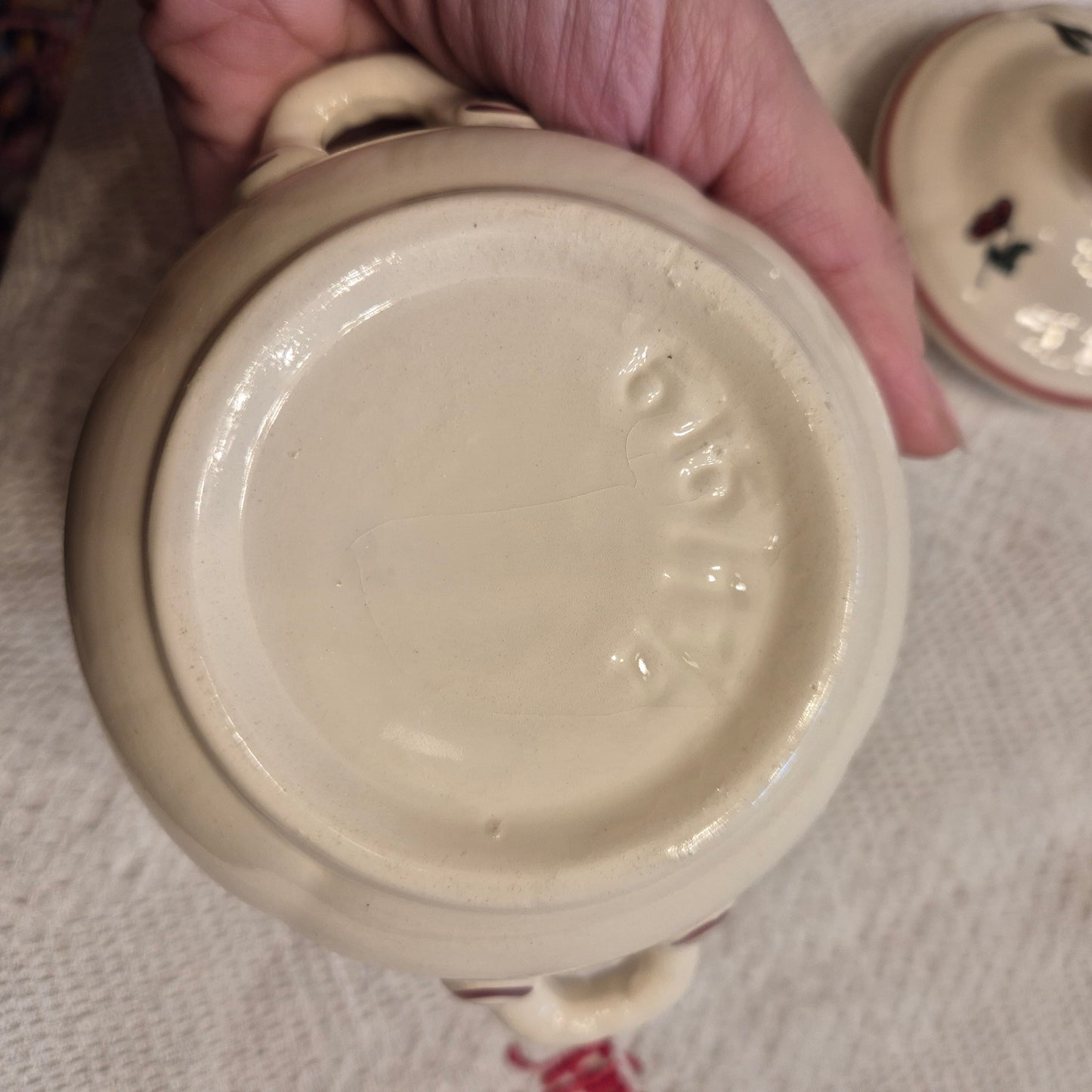 Vintage Zell am Harmersbach Alt Straßburg Deckeldose Zuckerdose Keramik Blumen
