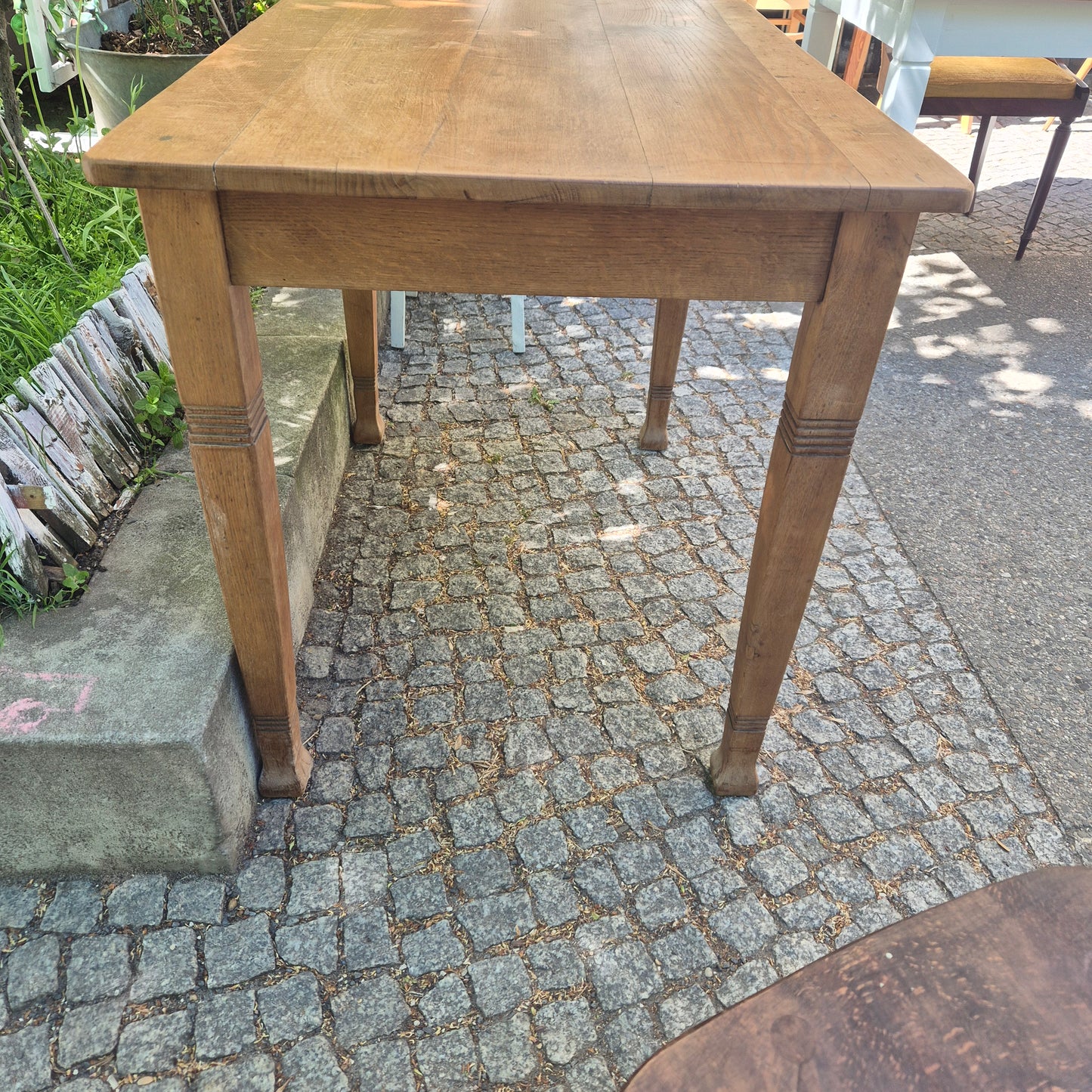Antiker Jugendstil Tisch - Vollholz Eiche - 100x68cm - restauriert