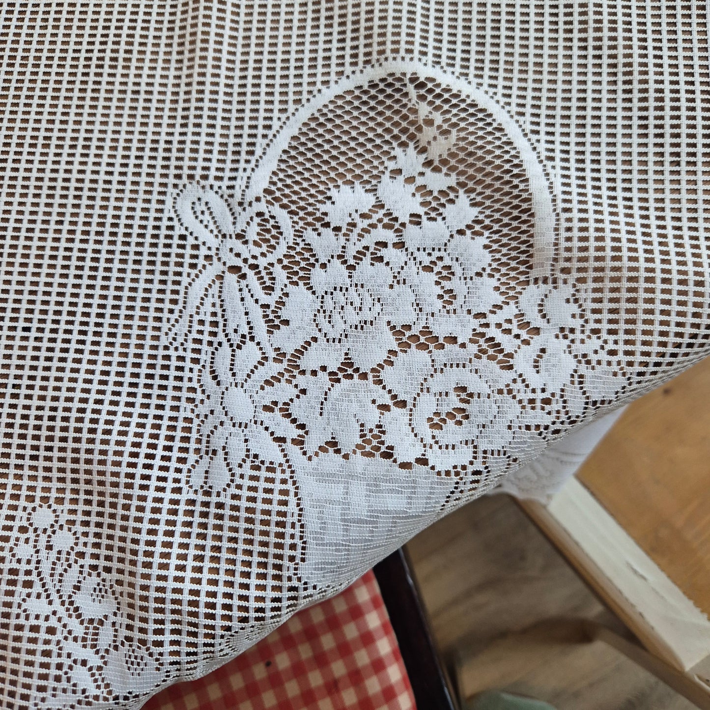 1x Vintage Scheibengardine Gardine 88x 180cm für Stange ein Fenster Polyester