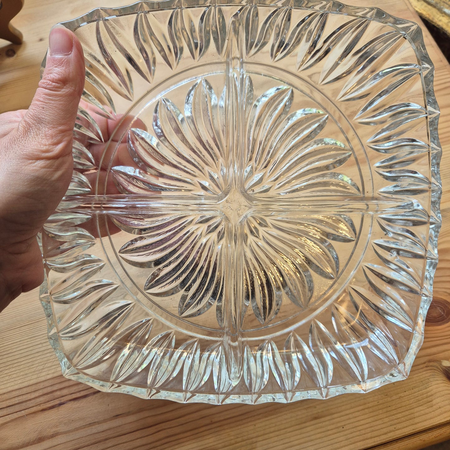 Glas Kristall Servierteller Vintage Snackteller