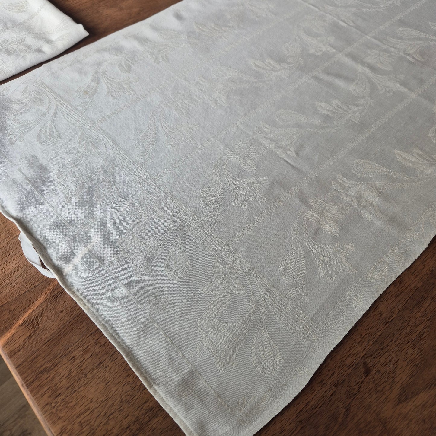 2x Antike Jugendstil Küchen-&Geschirrtücher Damast cremeweiß Monogramm E.Z. 🤍