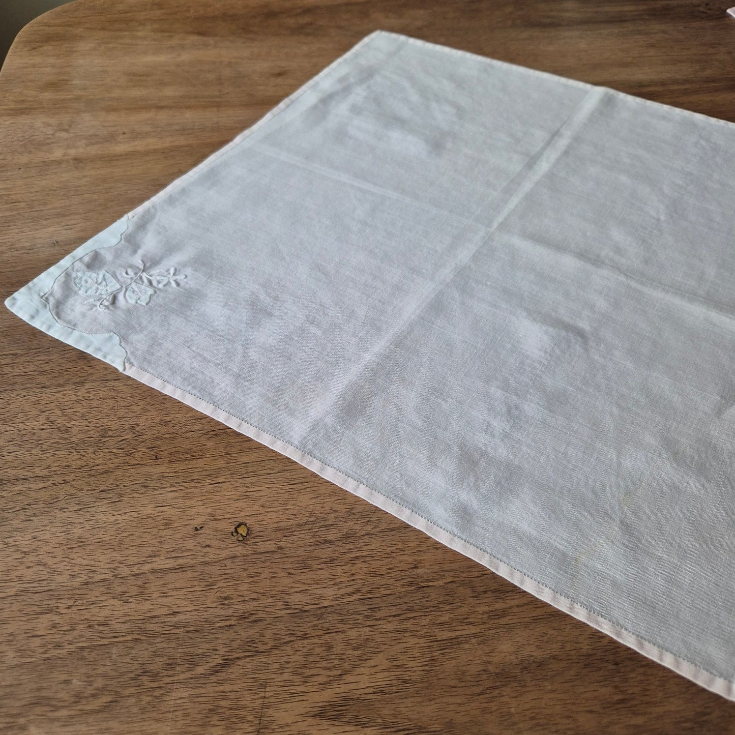 Vintage Baumwolle Serviette rosa weiß 43x43cm