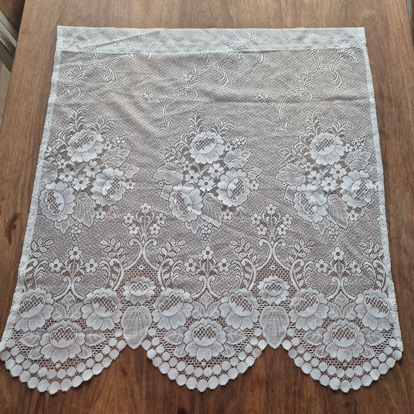 1x Vintage Scheibengardine Gardine 65x70cm für Stange ein Fenster Polyester
